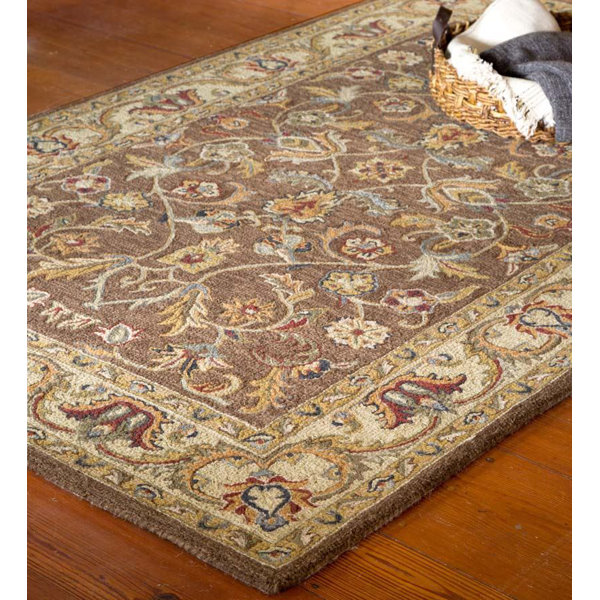 Plow & Hearth McLean Flatweave Wool Floral Rug & Reviews Wayfair